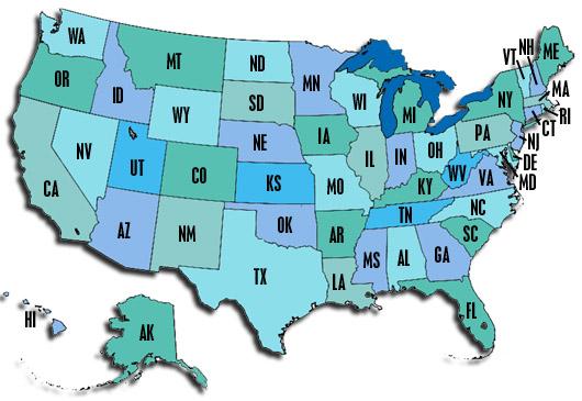 please click directly on each state's initials